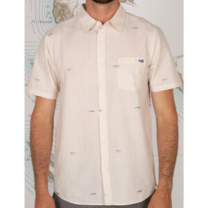 SALTY CREW Men's Nautical TIGHT LINES Short Sleeve Button Up Shirt Size XL NWT